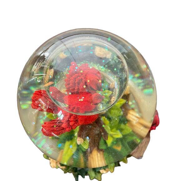 San Francisco Music Box Red Cardinal Water Globe Snow Once Upon A December Rare - Picture 7 of 14